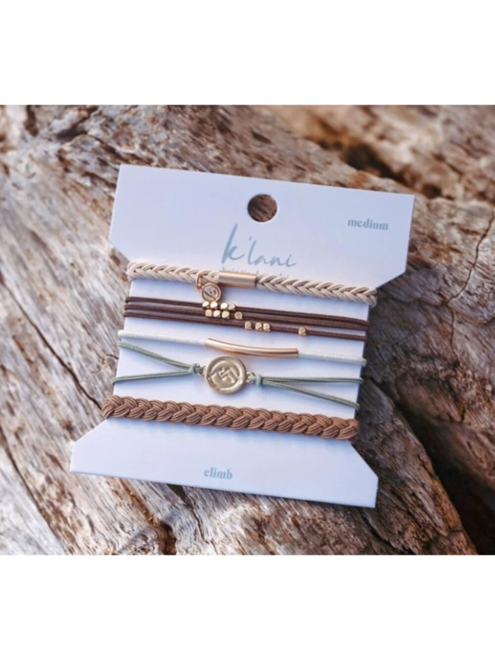 K'Lani Hair Tie Bracelets - Medium - Set of 5 "Climb" - Picture 4 of 4
